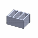 Block Mold 25 X 40, Thickness Of 25 Mm, 3 Holes, Closed