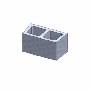 Block Mold 20×40, Thickness Of 30 Mm, With Two Open Holes