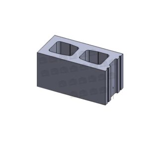Block Mold 19 X 39, Thickness 40 Mm, Two Holes - Sides (6 X 12) (12 X 75)