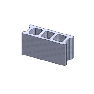 Block Mold 15×40, Thickness Of 25 Mm, 3 Holes, Closed