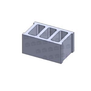Block Mold 25 X 40, Thickness Of 30 Mm, 3 Holes, Closed